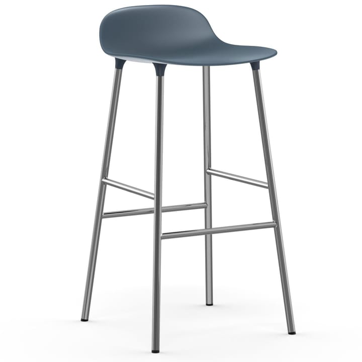 Form barstol kromade ben 75 cm, Blå Normann Copenhagen