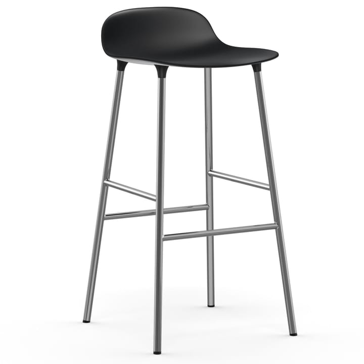 Form barstol kromade ben 75 cm, Svart Normann Copenhagen