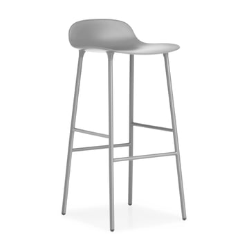 Normann Copenhagen Form barstol metallben 75 cm grå