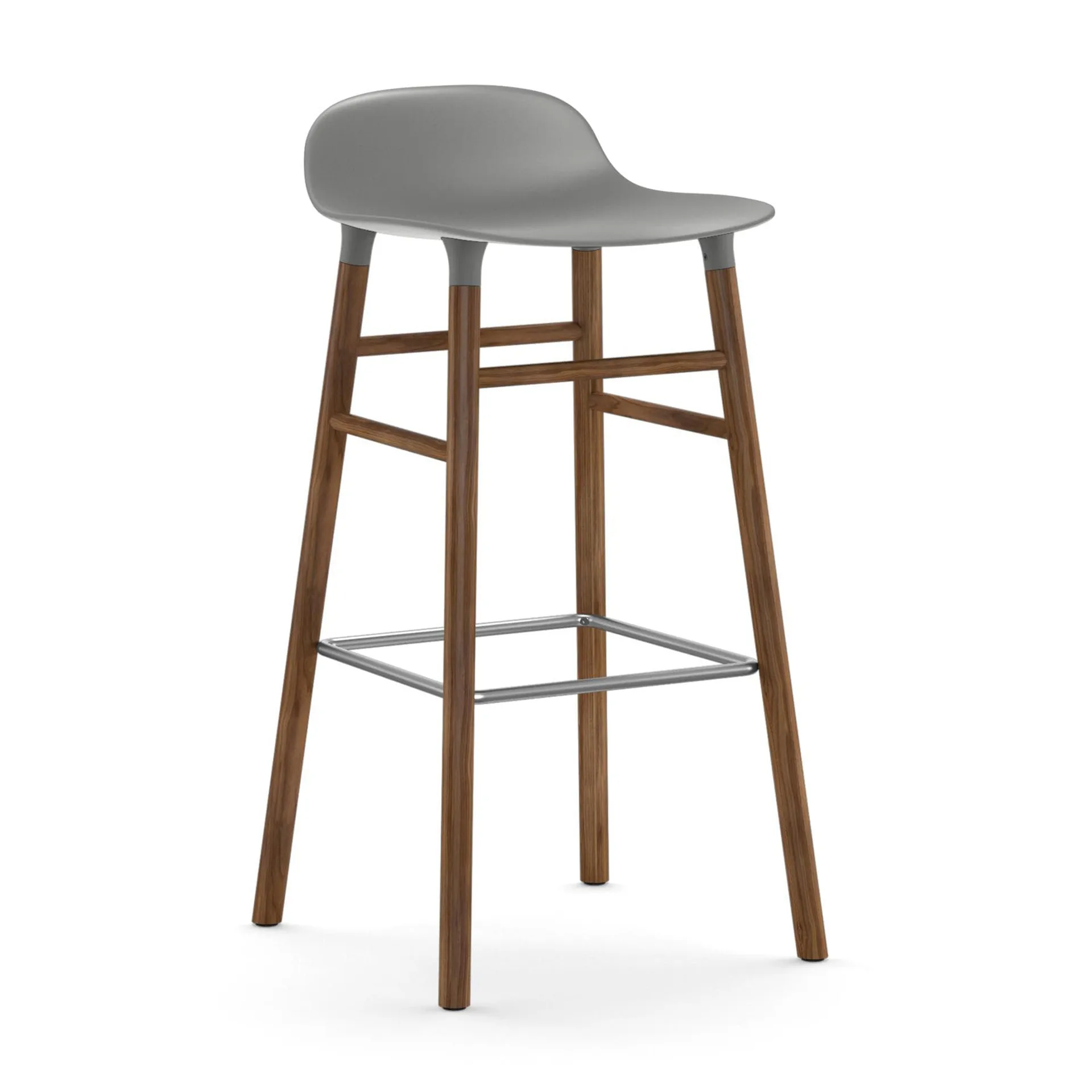 Form barstol valnötsben 75 cm, Grå Normann Copenhagen