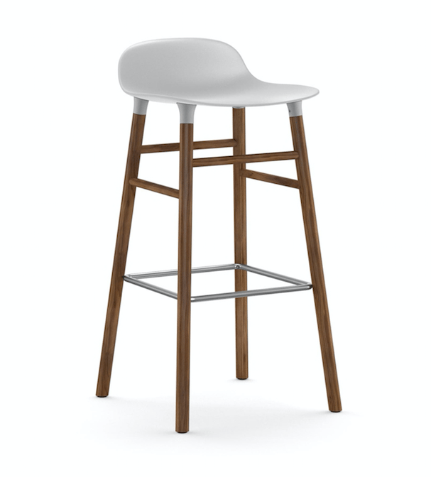 Form barstol valnötsben 75 cm - Vit - Normann Copenhagen