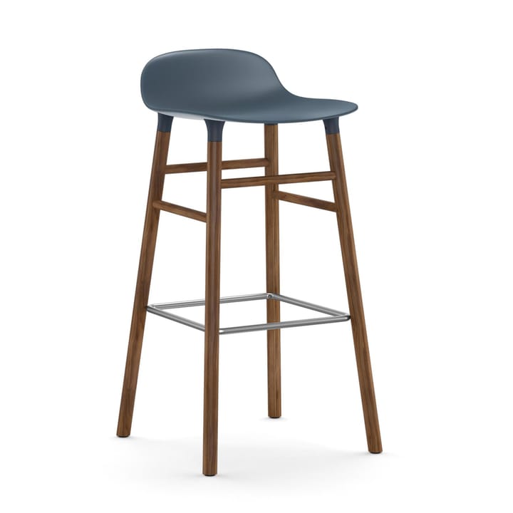 Form Chair barstol valnötsben, blå Normann Copenhagen
