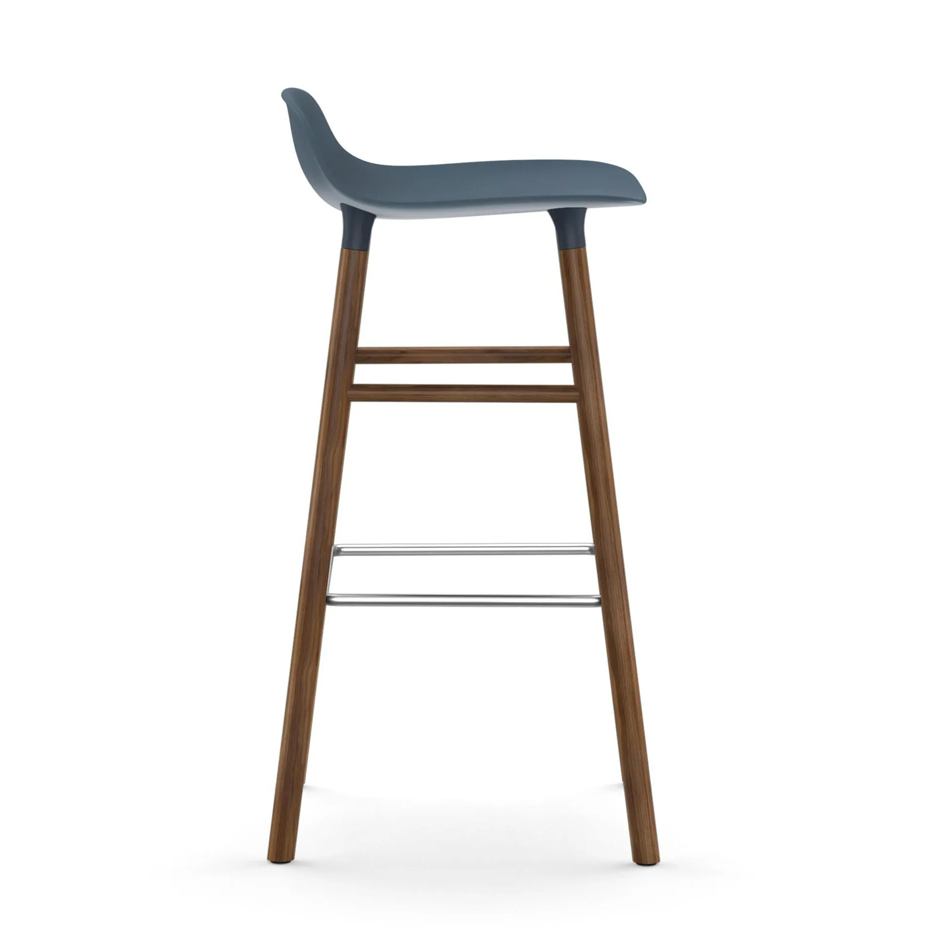 Form Chair barstol valnötsben, blå Normann Copenhagen