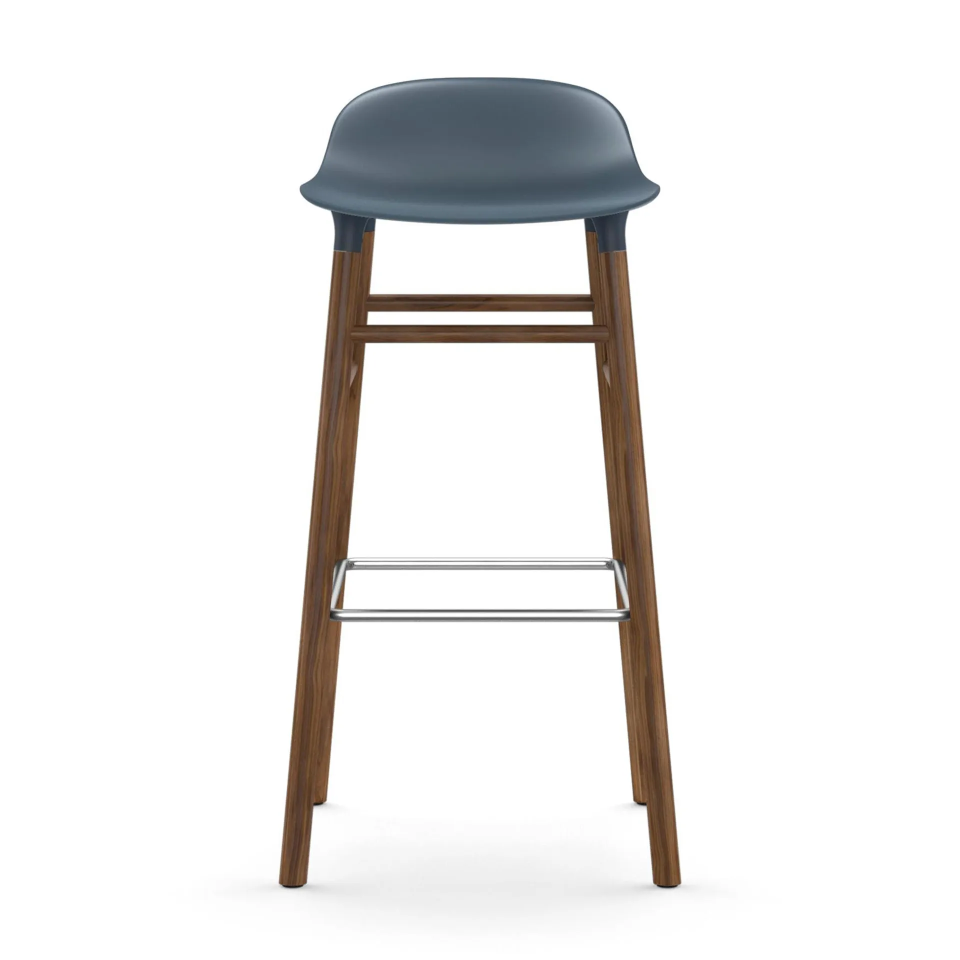 Form Chair barstol valnötsben, blå Normann Copenhagen