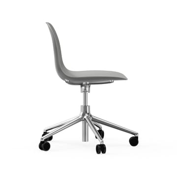 Form chair swivel 5W kontorsstol - grå, aluminium, hjul - Normann Copenhagen