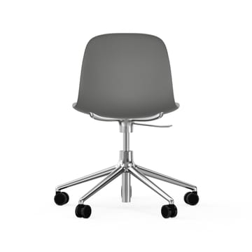 Form chair swivel 5W kontorsstol - grå, aluminium, hjul - Normann Copenhagen