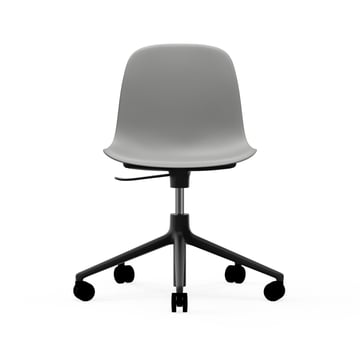 Normann Copenhagen Form chair swivel 5W kontorsstol grå svart aluminium hjul