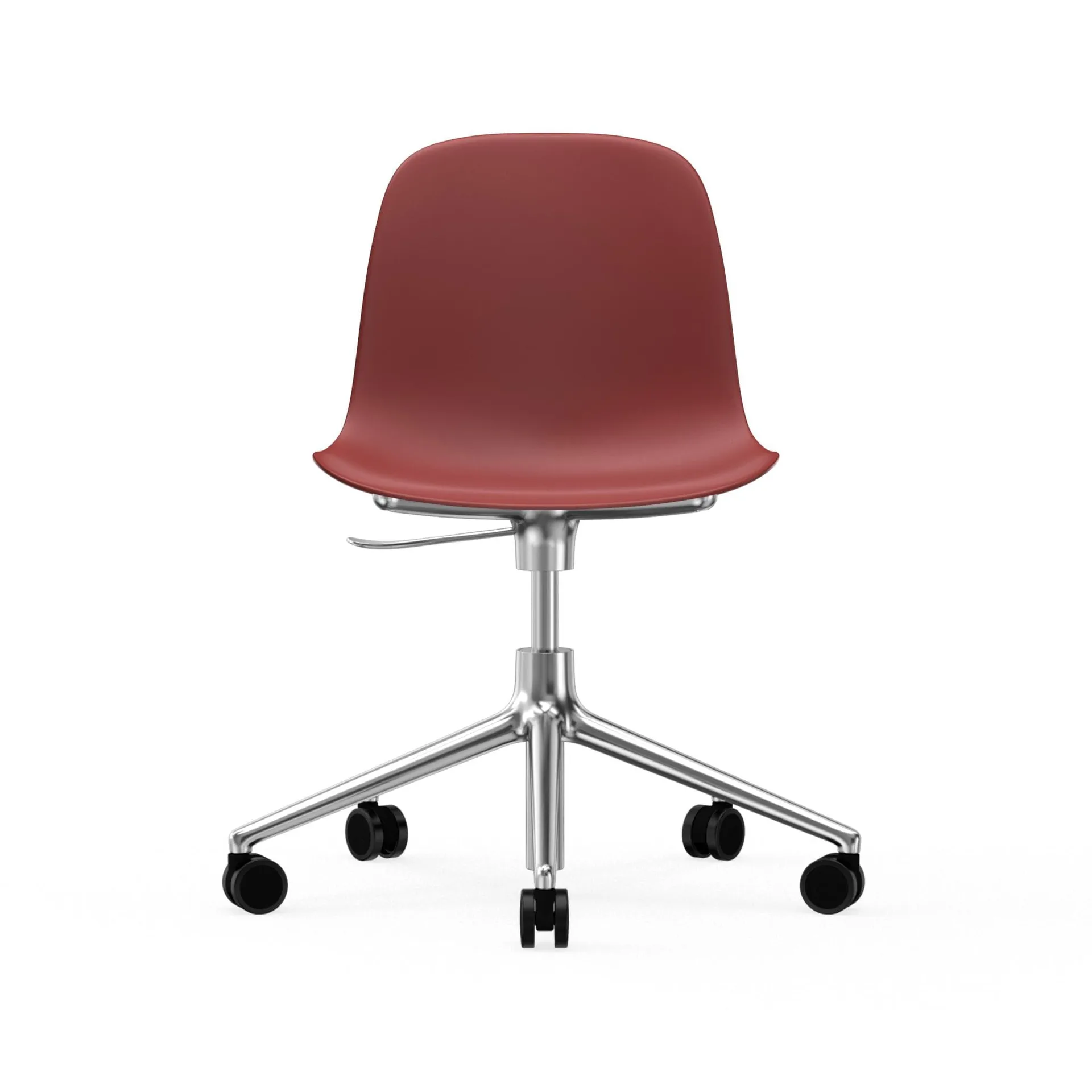 Form chair swivel 5W kontorsstol, röd, aluminium, hjul Normann Copenhagen