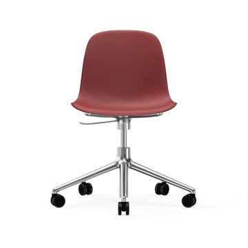 Normann Copenhagen Form chair swivel 5W kontorsstol röd aluminium hjul