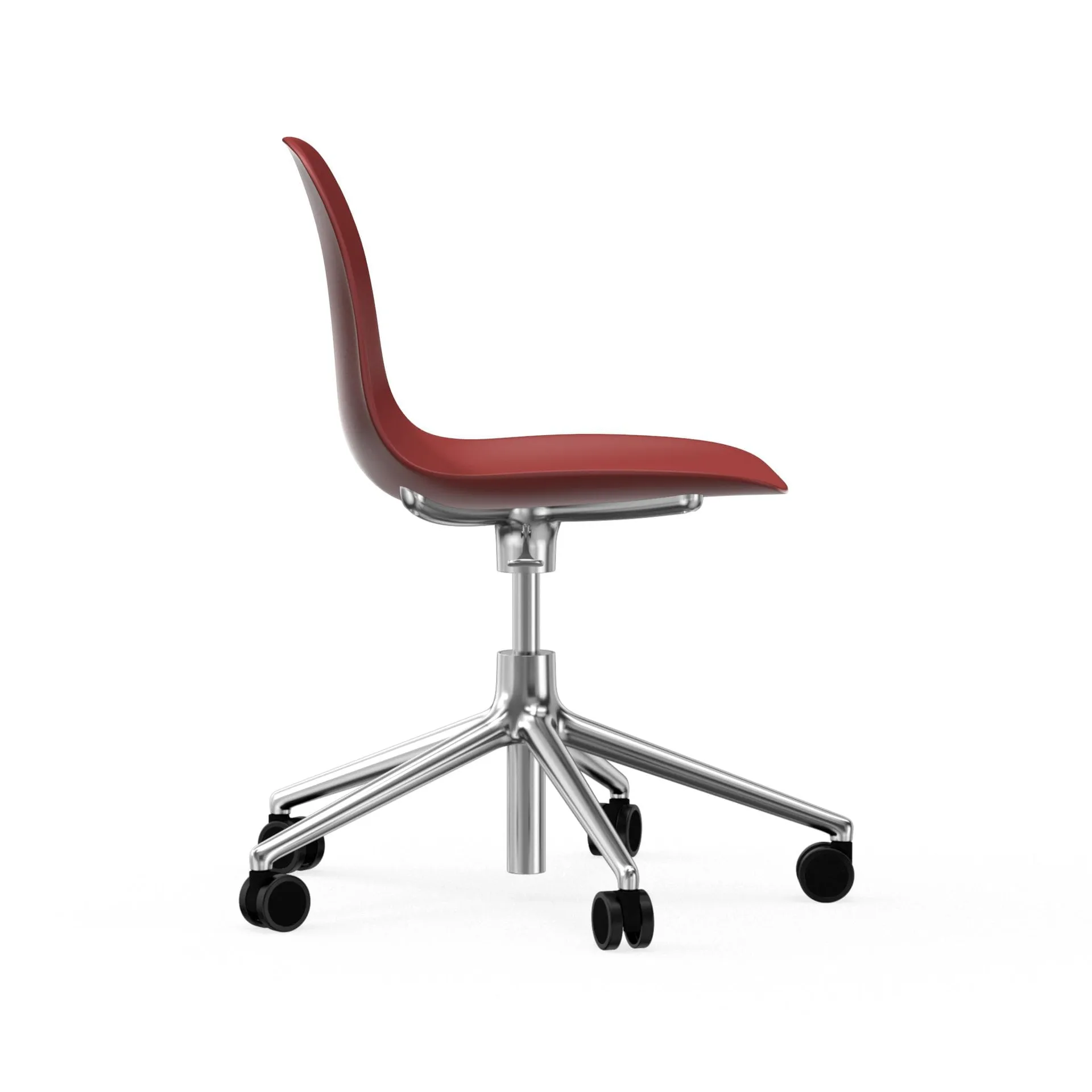 Form chair swivel 5W kontorsstol, röd, aluminium, hjul Normann Copenhagen