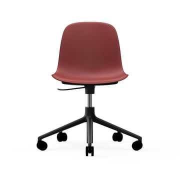 Normann Copenhagen Form chair swivel 5W kontorsstol röd svart aluminium hjul