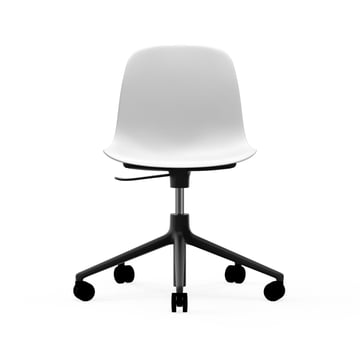 Normann Copenhagen Form chair swivel 5W kontorsstol vit svart aluminium hjul
