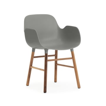 Läs mer om Normann Copenhagen Form karmstol grey, valnötsben