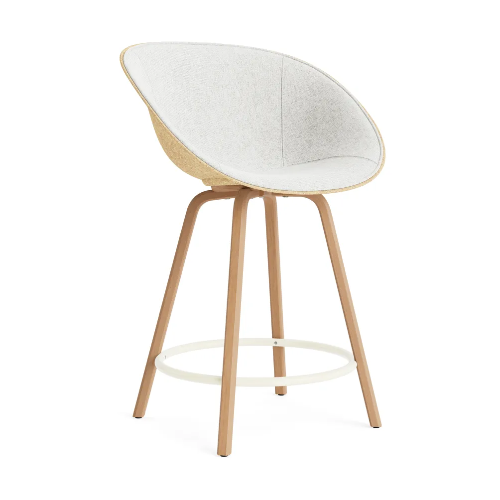 Normann Copenhagen Mat Bar Armchair karmstol framsideklädd 65 cm Hallingdal 110-hemp-beech-cream steel