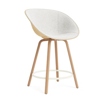 Normann Copenhagen Mat Bar Armchair karmstol framsideklädd 65 cm Hallingdal 110-hemp-beech-cream steel