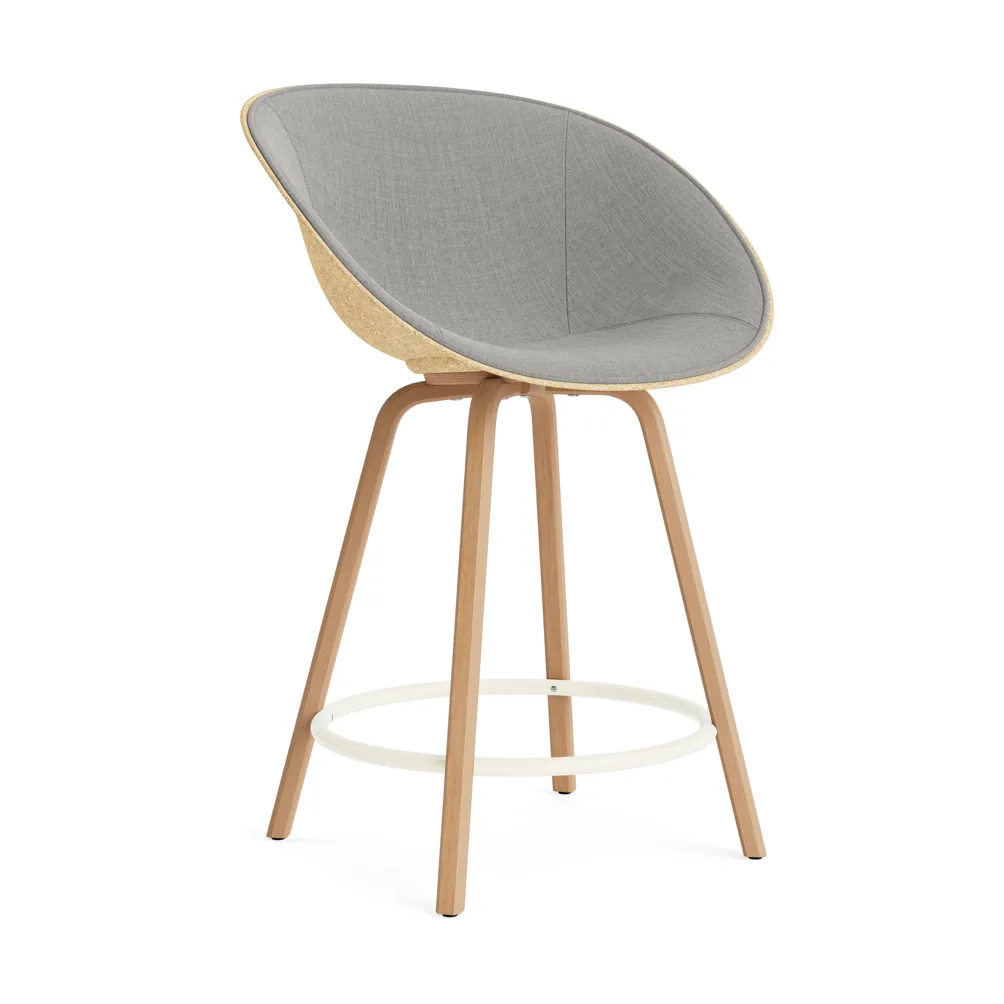Normann Copenhagen Mat Bar Armchair karmstol framsideklädd 65 cm Remix 133-hemp-beech-cream steel