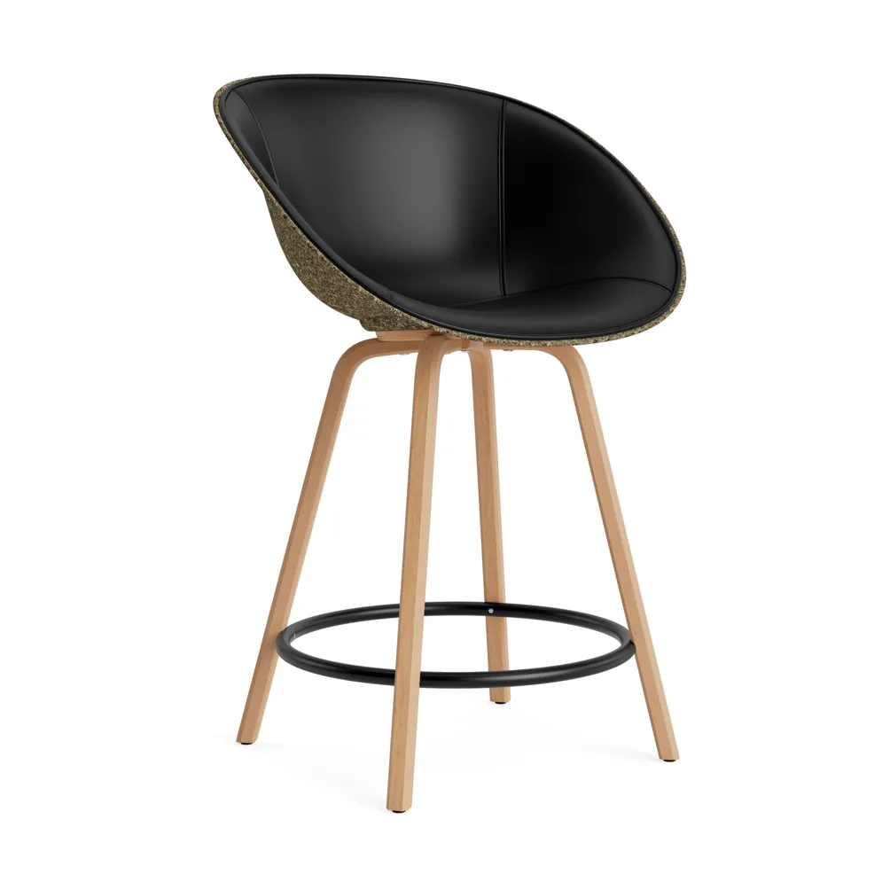 Normann Copenhagen Mat Bar Armchair karmstol framsideklädd 65 cm Ultra 41599-seaweed-beech-black steel