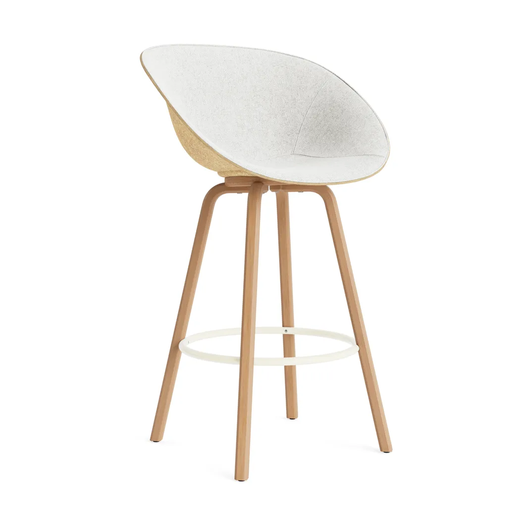 Normann Copenhagen Mat Bar Armchair karmstol framsideklädd 75 cm Hallingdal 110-hemp-beech-cream steel