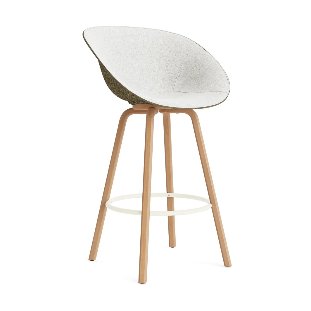 Normann Copenhagen Mat Bar Armchair karmstol framsideklädd 75 cm Hallingdal 110-seaweed-beech-cream steel