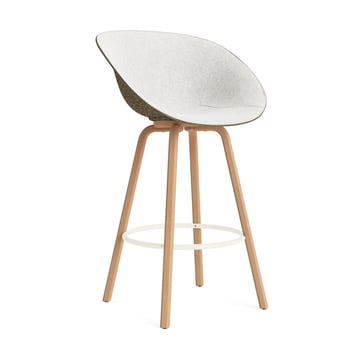 Normann Copenhagen Mat Bar Armchair karmstol framsideklädd 75 cm Hallingdal 110-seaweed-beech-cream steel