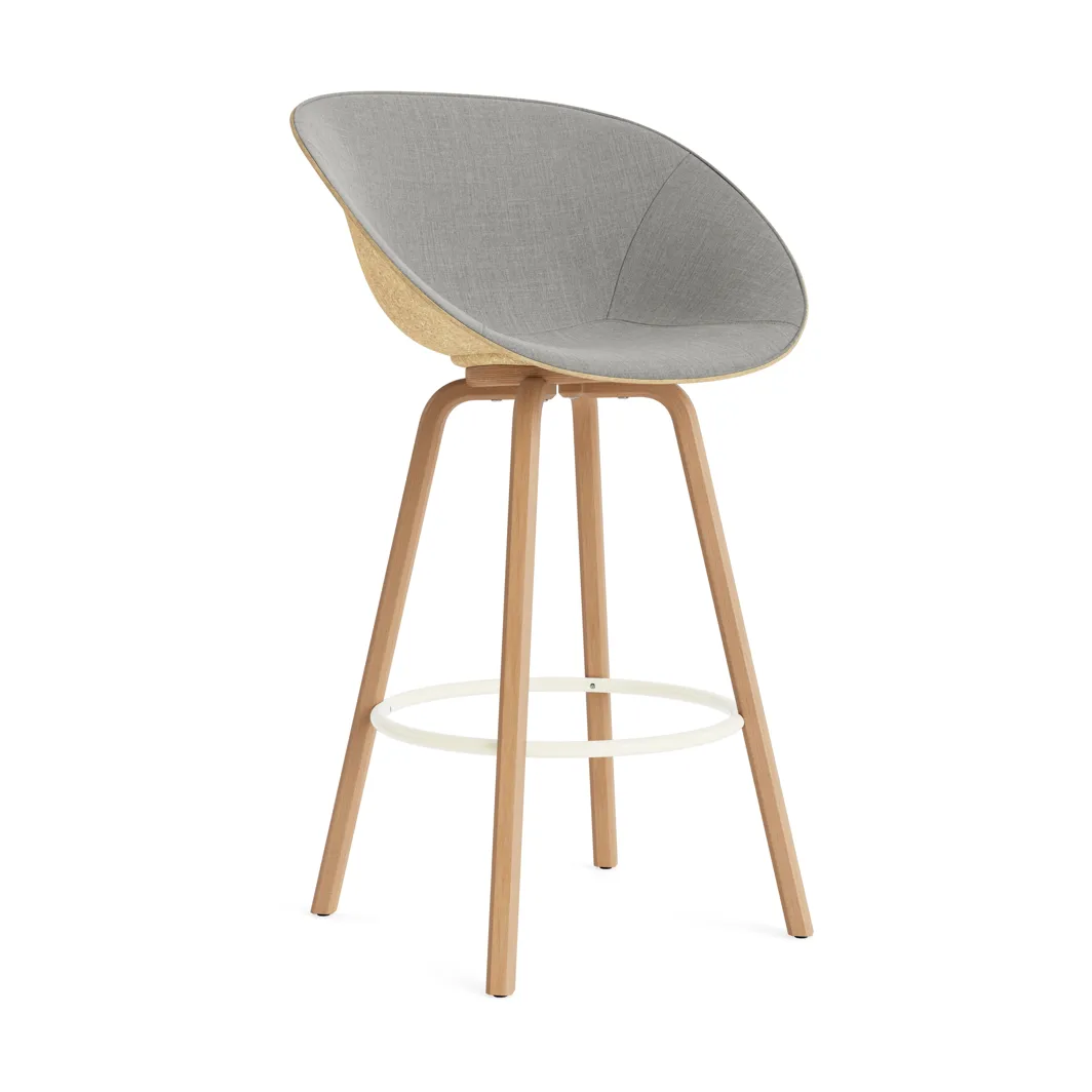 Normann Copenhagen Mat Bar Armchair karmstol framsideklädd 75 cm Remix 133-hemp-beech-cream steel