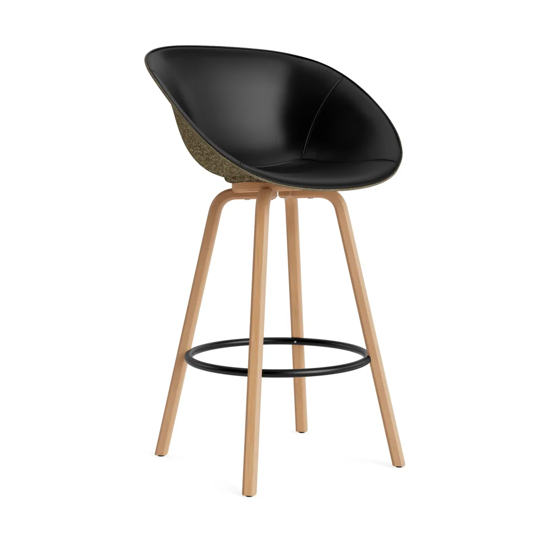Normann Copenhagen Mat Bar Armchair karmstol framsideklädd 75 cm Ultra 41599-seaweed-beech-black steel