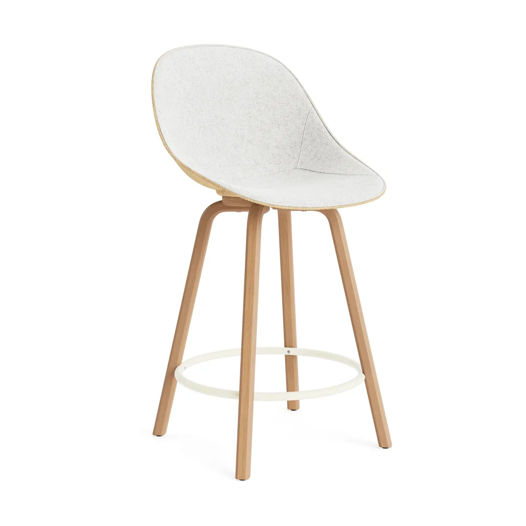 Normann Copenhagen Mat Bar Chair barstol framsideklädd 65 cm Hallingdal 110-hemp-beech-cream steel