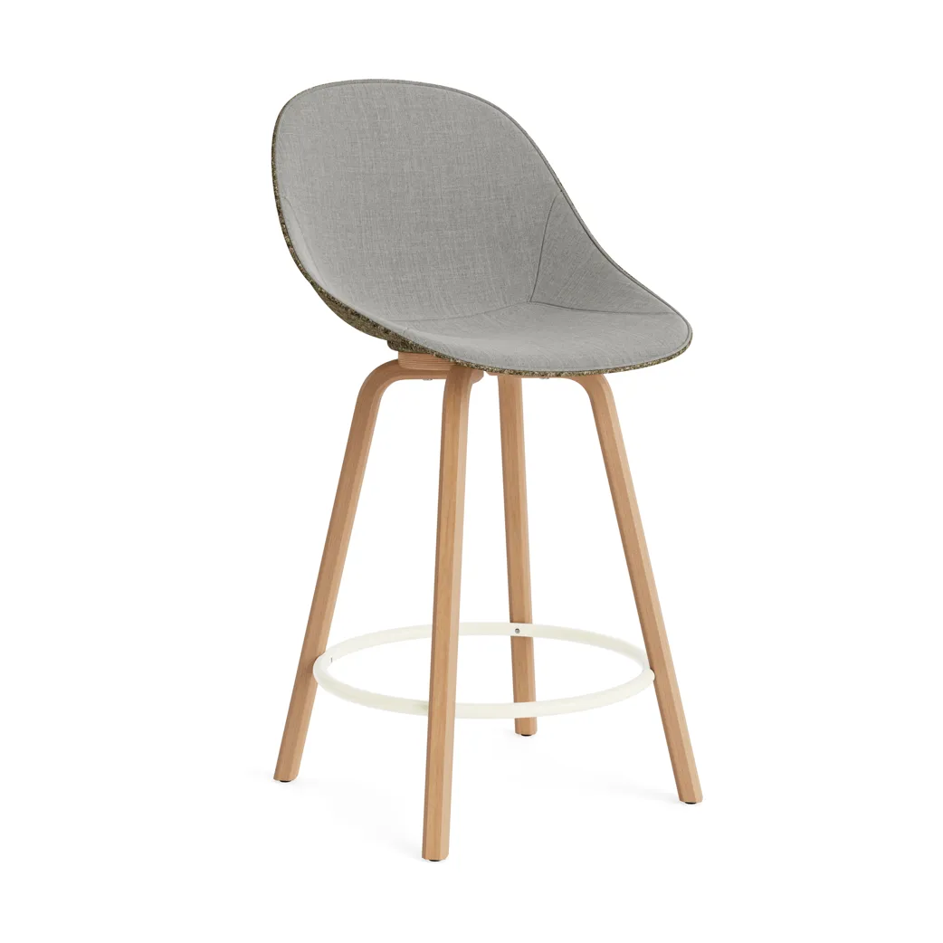 Normann Copenhagen Mat Bar Chair barstol framsideklädd 65 cm Remix 133-seaweed-beech-cream steel