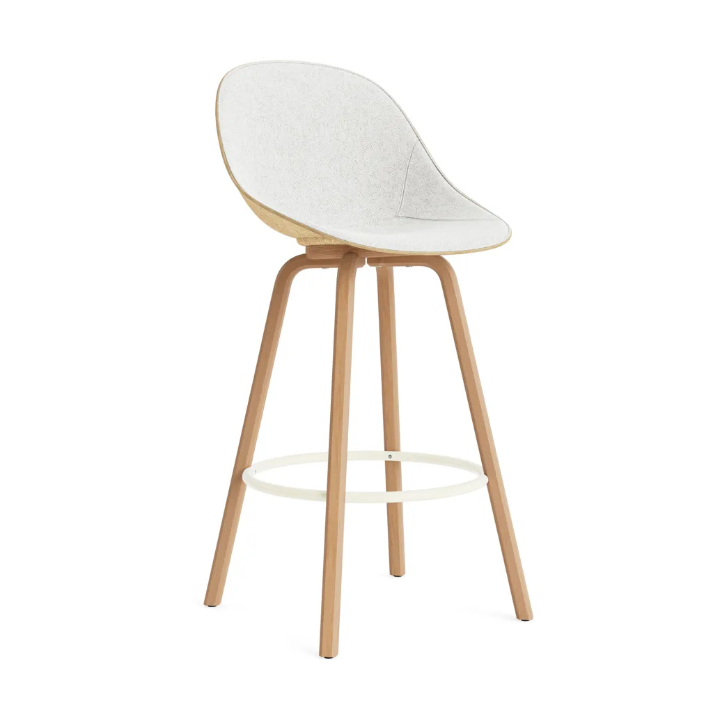 Normann Copenhagen Mat Bar Chair barstol framsideklädd 75 cm Hallingdal 110-hemp-beech-cream steel
