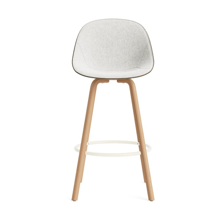 Mat Bar Chair barstol framsideklädd 75 cm, Hallingdal 110-seaweed-beech-cream steel Normann Copenhagen