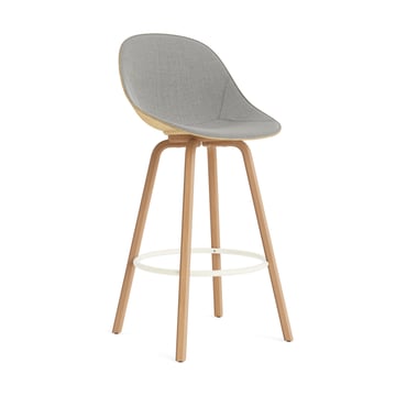 Läs mer om Normann Copenhagen Mat Bar Chair barstol framsideklädd 75 cm Remix 133-hemp-beech-cream steel