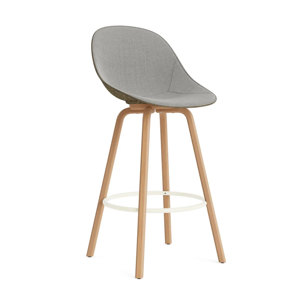 Normann Copenhagen Mat Bar Chair barstol framsideklädd 75 cm Remix 133-seaweed-beech-cream steel