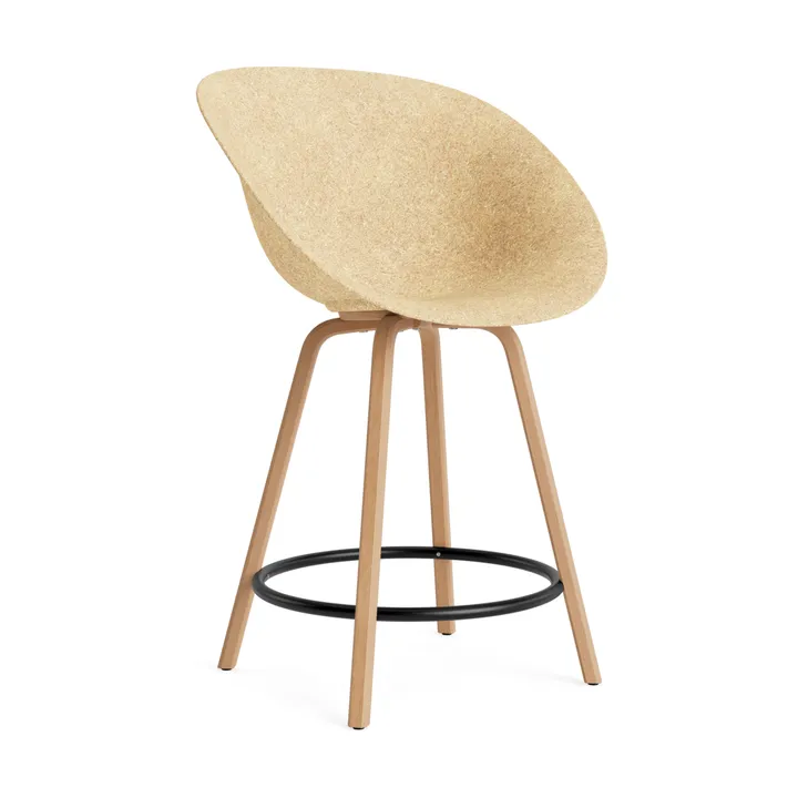 Mat barstol 65 cm - Hemp-beech-black steel - Normann Copenhagen