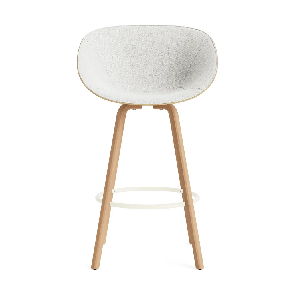 Mat barstol framsideklädd 75 cm, Hallingdal 110-hemp-beech-cream steel Normann Copenhagen