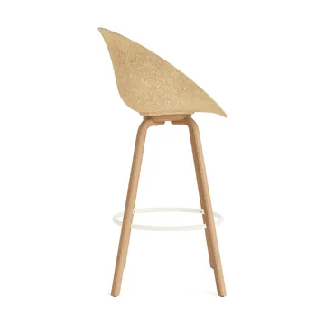 Mat barstol framsideklädd 75 cm - Hallingdal 110-hemp-beech-cream steel - Normann Copenhagen