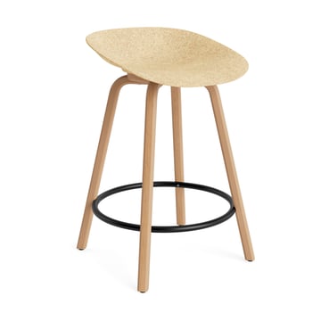 Läs mer om Normann Copenhagen Mat Barstool barpall 65 cm Hemp-beech-black steel