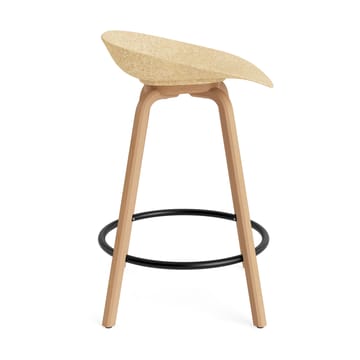 Mat Barstool barpall 65 cm - Hemp-beech-black steel - Normann Copenhagen