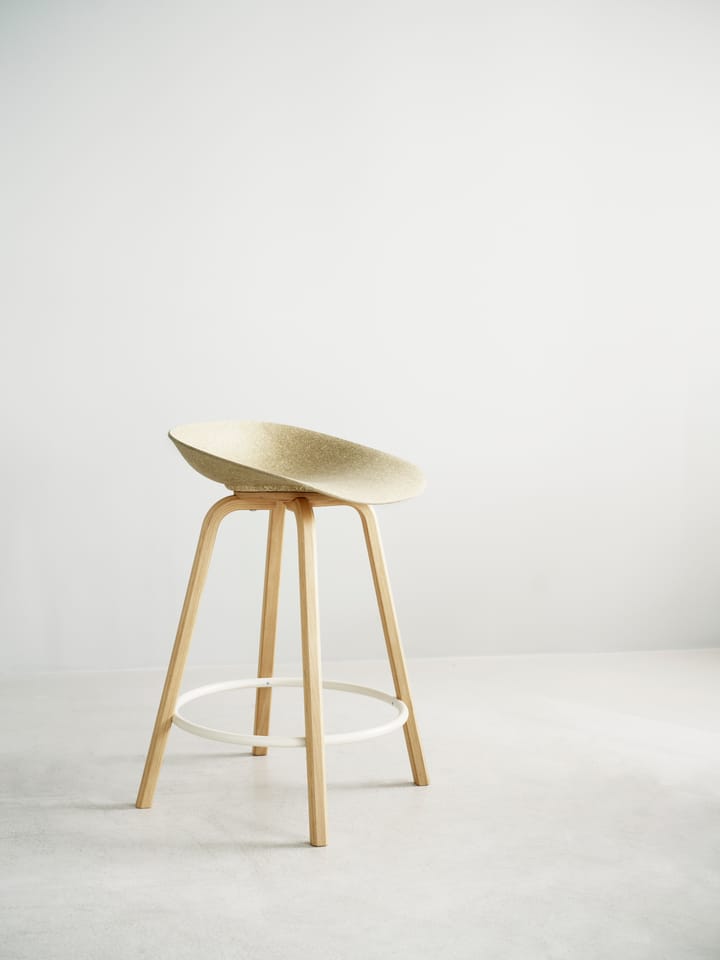 Mat Barstool barpall 65 cm, Hemp-beech-cream steel Normann Copenhagen