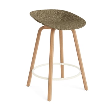 Läs mer om Normann Copenhagen Mat Barstool barpall 65 cm Seaweed-beech-cream steel