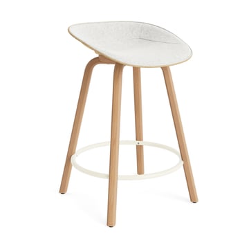 Läs mer om Normann Copenhagen Mat Barstool barpall framsideklädd 65 cm Hallingdal 110-hemp-beech-cream steel