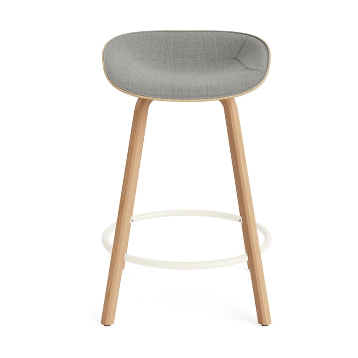 Mat Barstool barpall framsideklädd 65 cm, Remix 133-hemp-beech-cream steel Normann Copenhagen