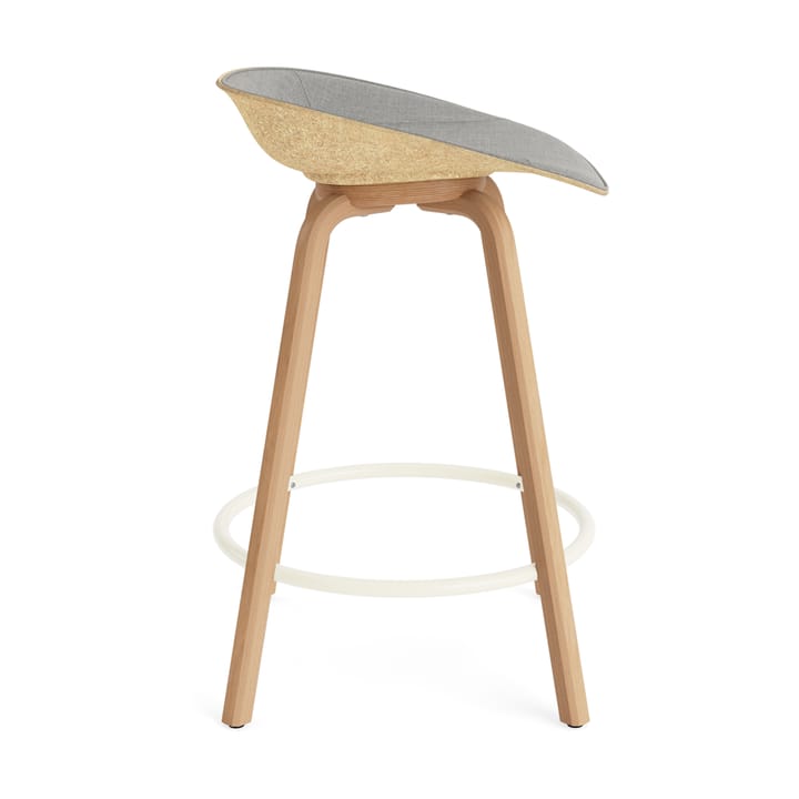 Mat Barstool barpall framsideklädd 65 cm, Remix 133-hemp-beech-cream steel Normann Copenhagen