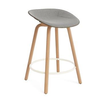 Läs mer om Normann Copenhagen Mat Barstool barpall framsideklädd 65 cm Remix 133-seaweed-beech-cream steel