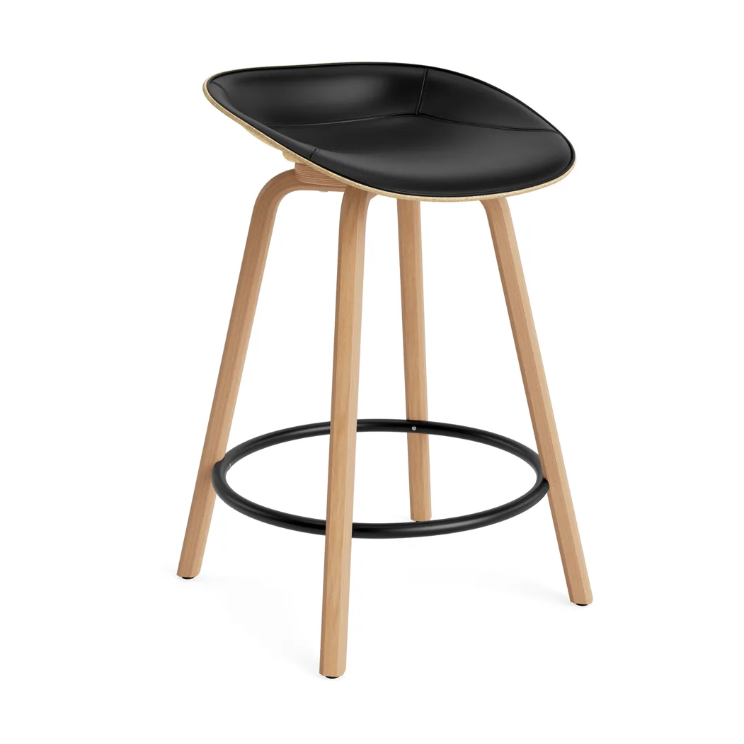 Normann Copenhagen Mat Barstool barpall framsideklädd 65 cm Ultra 41599-hemp-beech-black steel