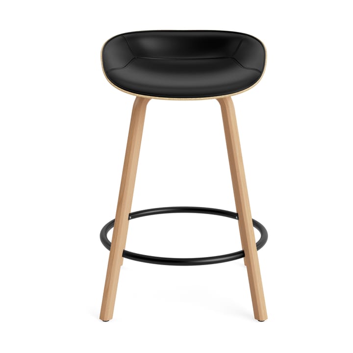 Mat Barstool barpall framsideklädd 65 cm, Ultra 41599-hemp-beech-black steel Normann Copenhagen
