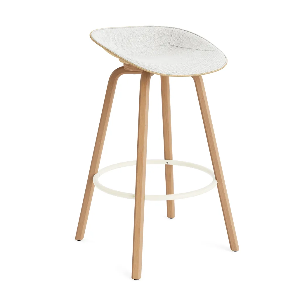 Normann Copenhagen Mat Barstool barpall framsideklädd 75 cm Hallingdal 110-hemp-beech-cream steel
