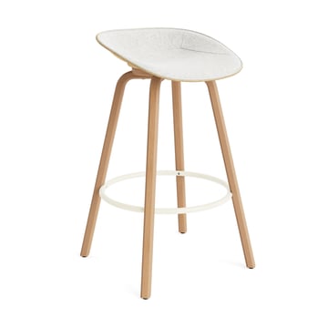 Läs mer om Normann Copenhagen Mat Barstool barpall framsideklädd 75 cm Hallingdal 110-hemp-beech-cream steel