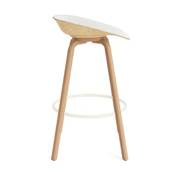 Mat Barstool barpall framsideklädd 75 cm - Hallingdal 110-hemp-beech-cream steel - Normann Copenhagen