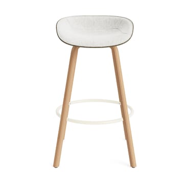 Mat Barstool barpall framsideklädd 75 cm - Hallingdal 110-seaweed-beech-cream steel - Normann Copenhagen