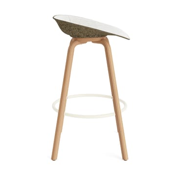 Mat Barstool barpall framsideklädd 75 cm - Hallingdal 110-seaweed-beech-cream steel - Normann Copenhagen